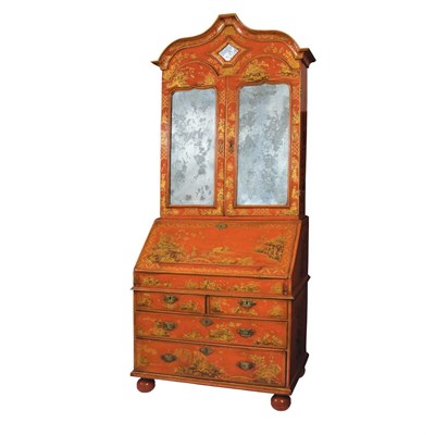 Lot 368 - George II Japanned Bureau Bookcase In two...