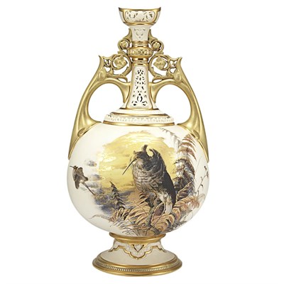 Lot 158 - Royal Worcester Aesthetic Movement Gilt and...