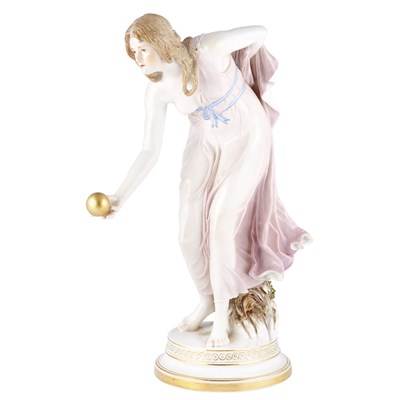 Lot 1242 - Meissen Porcelain Figure of a Player at Bowls...