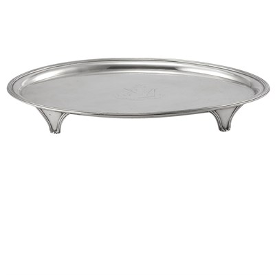 Lot 342 - George III Silver Footed Tray William Bennett,...
