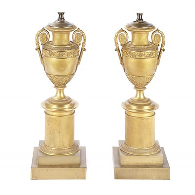 Lot 533 - Pair of Louis Philippe Gilt-Bronze Lamps 19th...