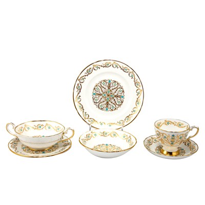 Lot 264 - Tuscan Gilt and Enameled Porcelain Dinner...