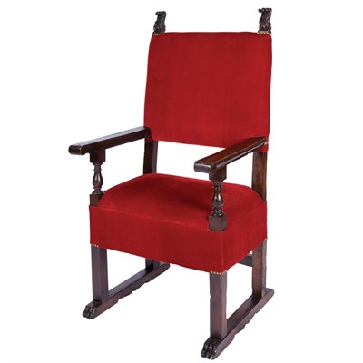 Lot 189 - Continental Baroque Style Walnut Armchair With...