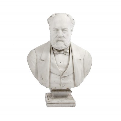 Lot 446 - Carved White Marble Bust of a Gentleman John...