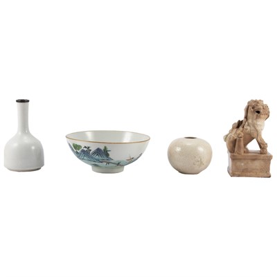 Lot 348 - Group of Five Chinese Glazed Porcelain...
