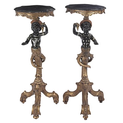 Lot 302 - Pair of Parcel Ebonized and Parcel Gilt...