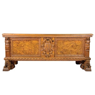 Lot 178 - Italian Baroque Walnut Cassone The molded...