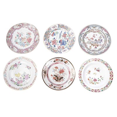 Lot 345 - Group of Nine Chinese Export Famille Rose...