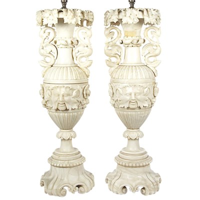 Lot 561 - Pair of Renaissance Style Carved Alabaster...