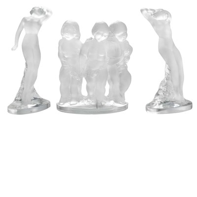 Lot 366 - Group of Lalique Molded Glass Articles Modern...