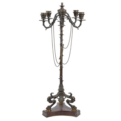 Lot 560 - Renaissance Revival Bronze Six-Light...