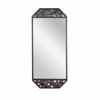 Lot 379 - French Art Deco Wrought Iron Mirror Of shaped...
