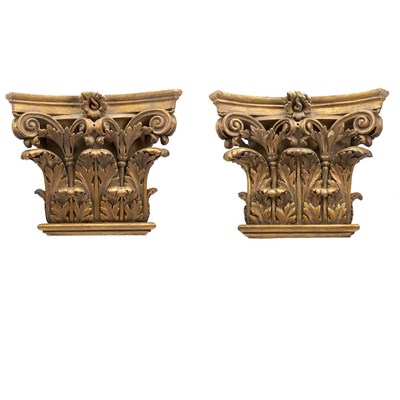 Lot 563 - Pair of Neoclassical Style Gilt-Wood Pilaster...