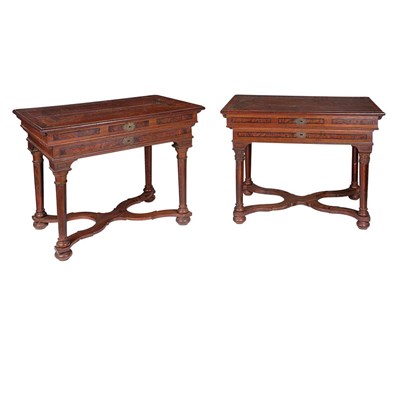 Lot 118 - Companion Pair of Italian Baroque Walnut, Burl-...