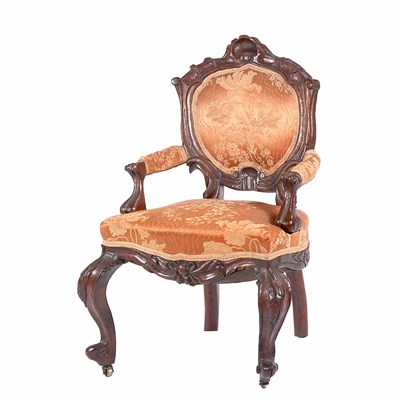 Lot 289 - Rococo Revival Carved Mahogany Child's...