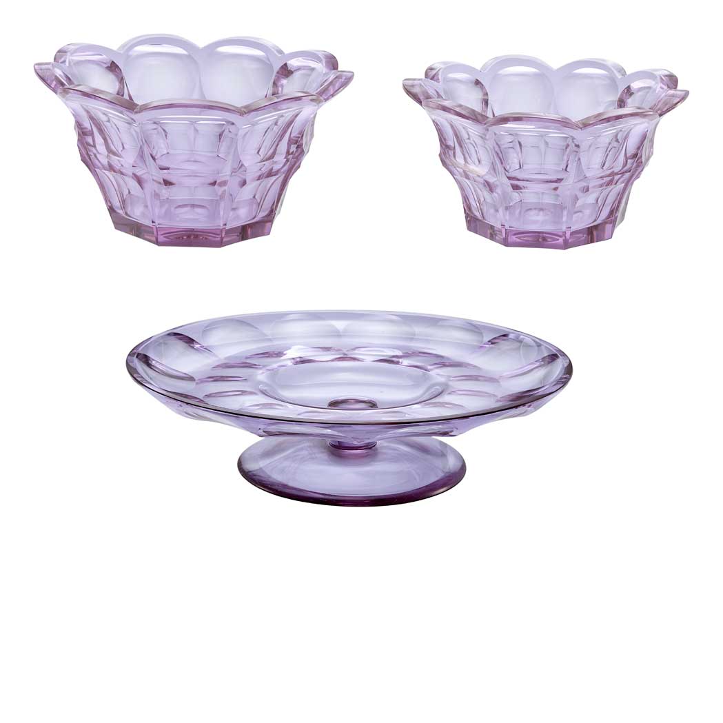 Lot 354 - Set of L. Moser & Sohne Alexandrite Glass...