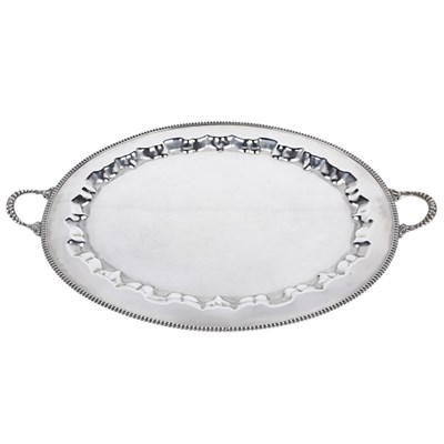 Lot 1198 - Mexican Sterling Silver Two-Handled Tray Of...