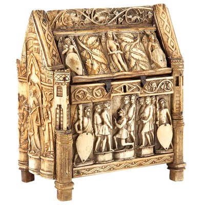 Lot 173 - Continental Baroque Ivory Casket Carved with...