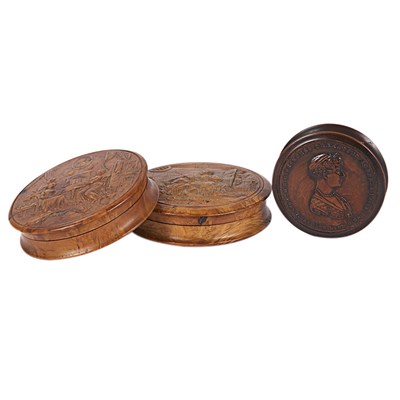 Lot 441 - Group of Three Continental Treen Boxes First...