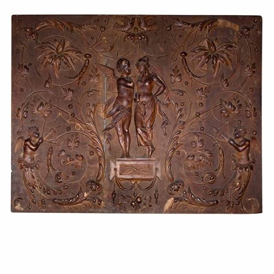 Lot 129 - Baroque Style Walnut Panel Height 24 inches,...