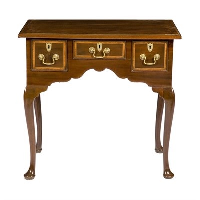 Lot 342 - Queen Anne Style Banded Mahogany Dressing...