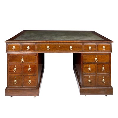 Lot 532 - George III Style Mahogany Partner's Desk 19th...