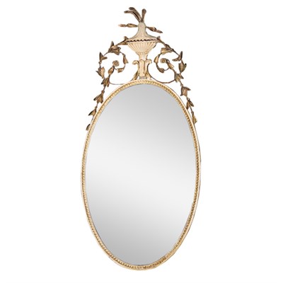Lot 322 - Neoclassical Style Painted and Gilt Mirror...