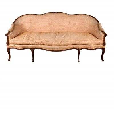 Lot 560 - George III Mahogany Settee The arched padded...
