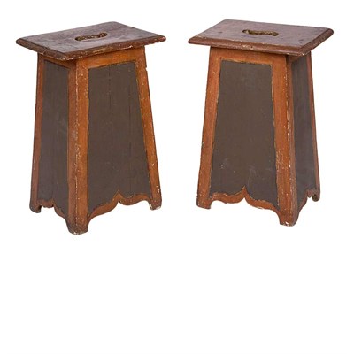 Lot 149 - Pair of Italian Baroque Style Painted Stools...