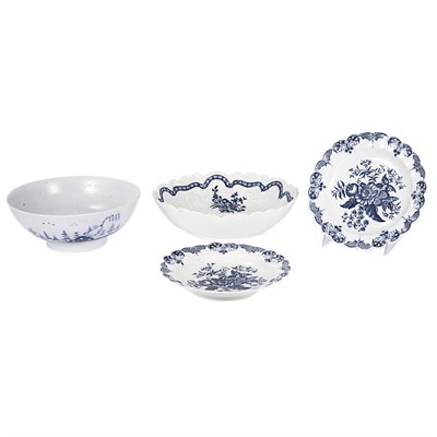 Lot 241 - Group of Worcester Blue and White Porcelain...