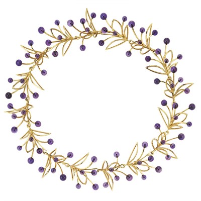 Lot 112 - Gold and Amethyst Bead Necklace