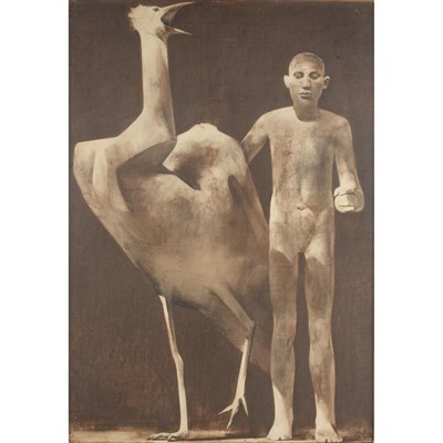 Lot 116 - Luciano Miori Italian, 1921-2006 Man with Bird...