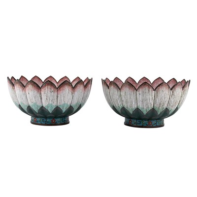 Lot 224 - Pair of Chinese Enamel Bowls 19th Century Each...