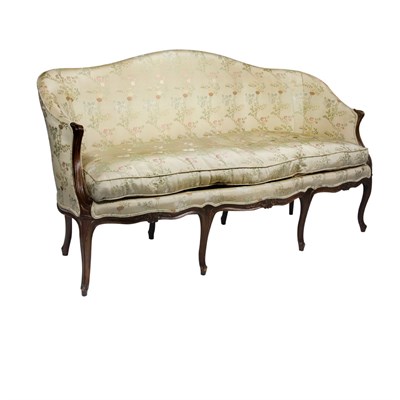 Lot 254 - Louis XV Style Walnut Settee Length 68 inches.