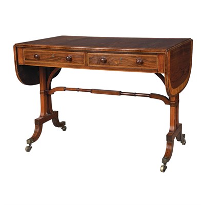 Lot 545 - Regency Satinwood Banded Rosewood Sofa Table...