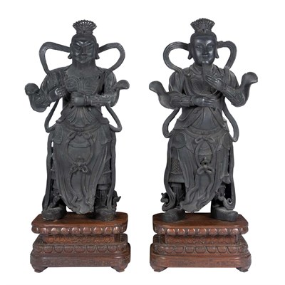Lot 231 - Pair of Chinese Bronze Guardians 19th Century...