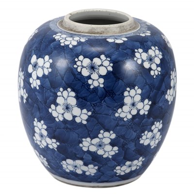 Lot 366 - Chinese Blue and White Glazed Ginger Jar...