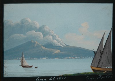 Lot 1012 - Italian School 19th Century Views of Vesuvius:...