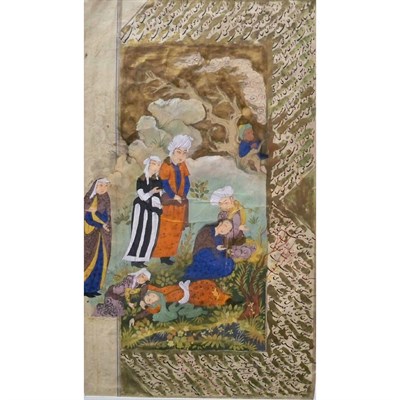 Lot 434 - Persian School 19th Century Book Leaf Ink and...
