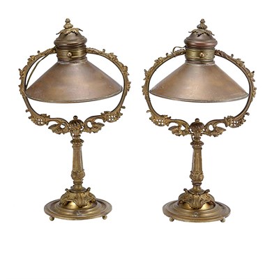 Lot 325 - Pair of Neoclassical Style Gilt-Bronze Lamps...
