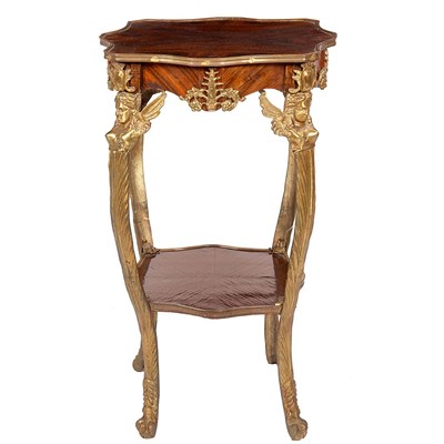 Lot 1347 - Empire Style Gilt-Metal Mounted Walnut Side...