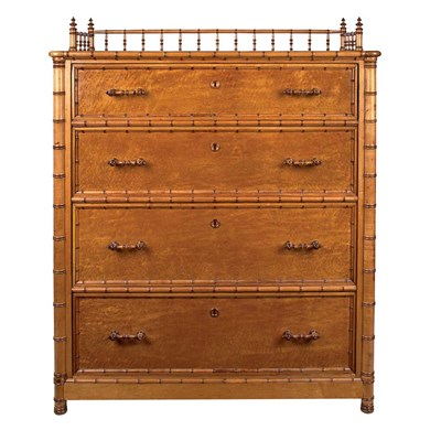 Lot 153 - American Aesthetic Movement Faux Bamboo Maple...