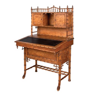 Lot 162 - Aesthetic Movement Maple Faux Bamboo Desk...