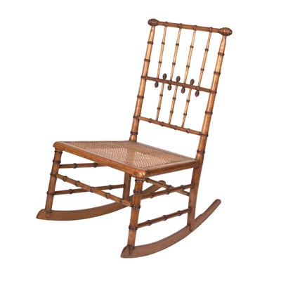 Lot 155 - Aesthetic Movement Faux Bamboo Maple Rocking...