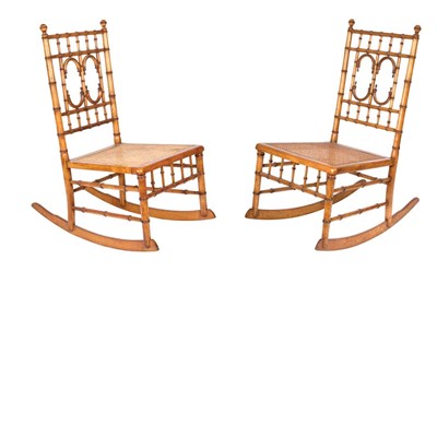 Lot 151 - Pair of Aesthetic Movement Faux Bamboo Maple...