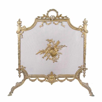 Lot 509 - Louis XVI Style Gilt-Metal Fireplace Screen...
