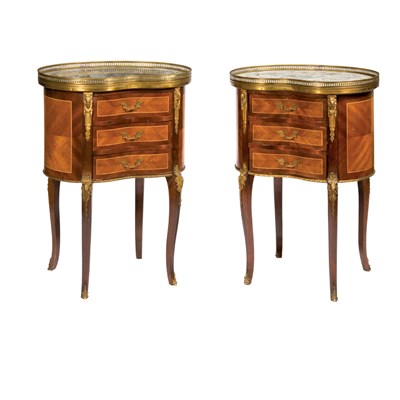 Lot 231 - Pair of Louis XV Style Fruitwood Side Tables...