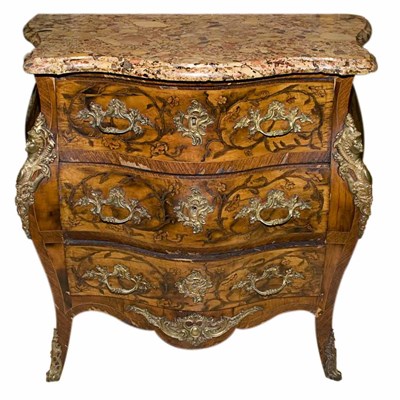 Lot 1416 - Louis XV Style Gilt-Metal Mounted Marquetry...