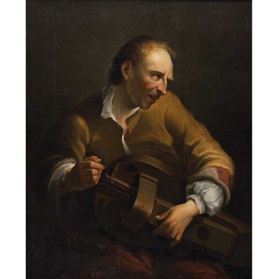 Lot 29 - French School 18th Century Man Playing a Hurdy-...