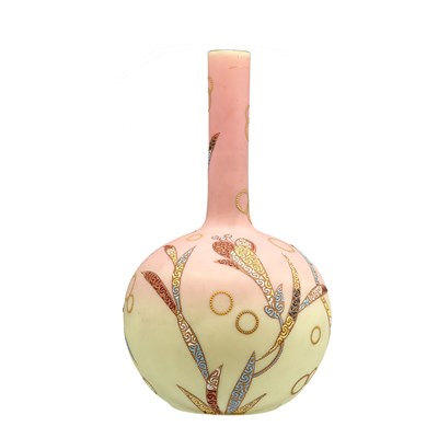 Lot 459 - Mount Washington Decorated Burmese Glass Vase...